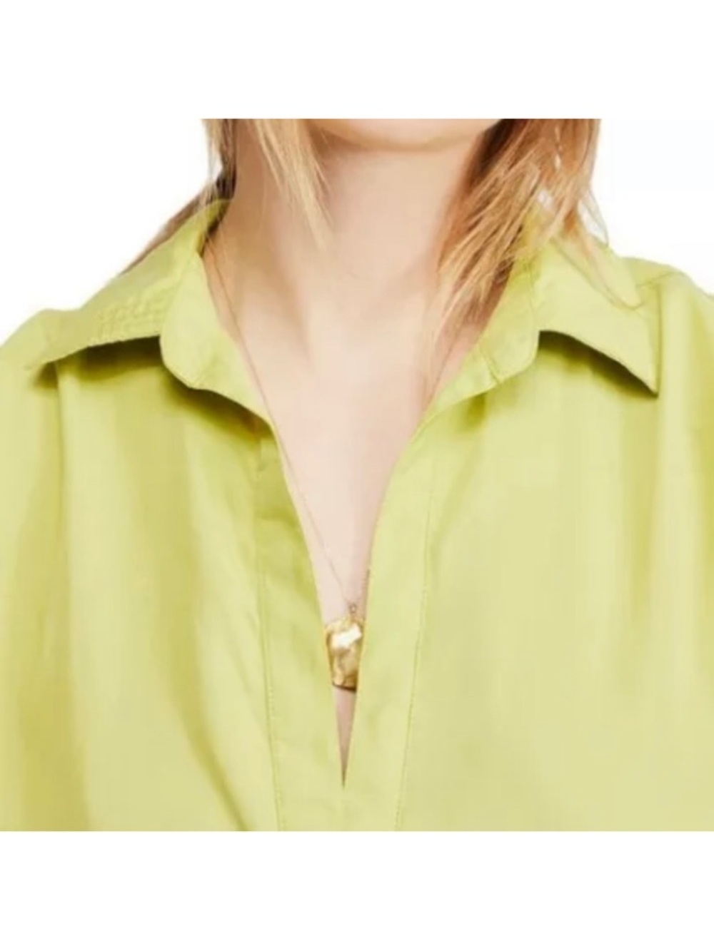 We The Free Large Olive Green Oversized Button-Front Shirt - Picture 6 of 15